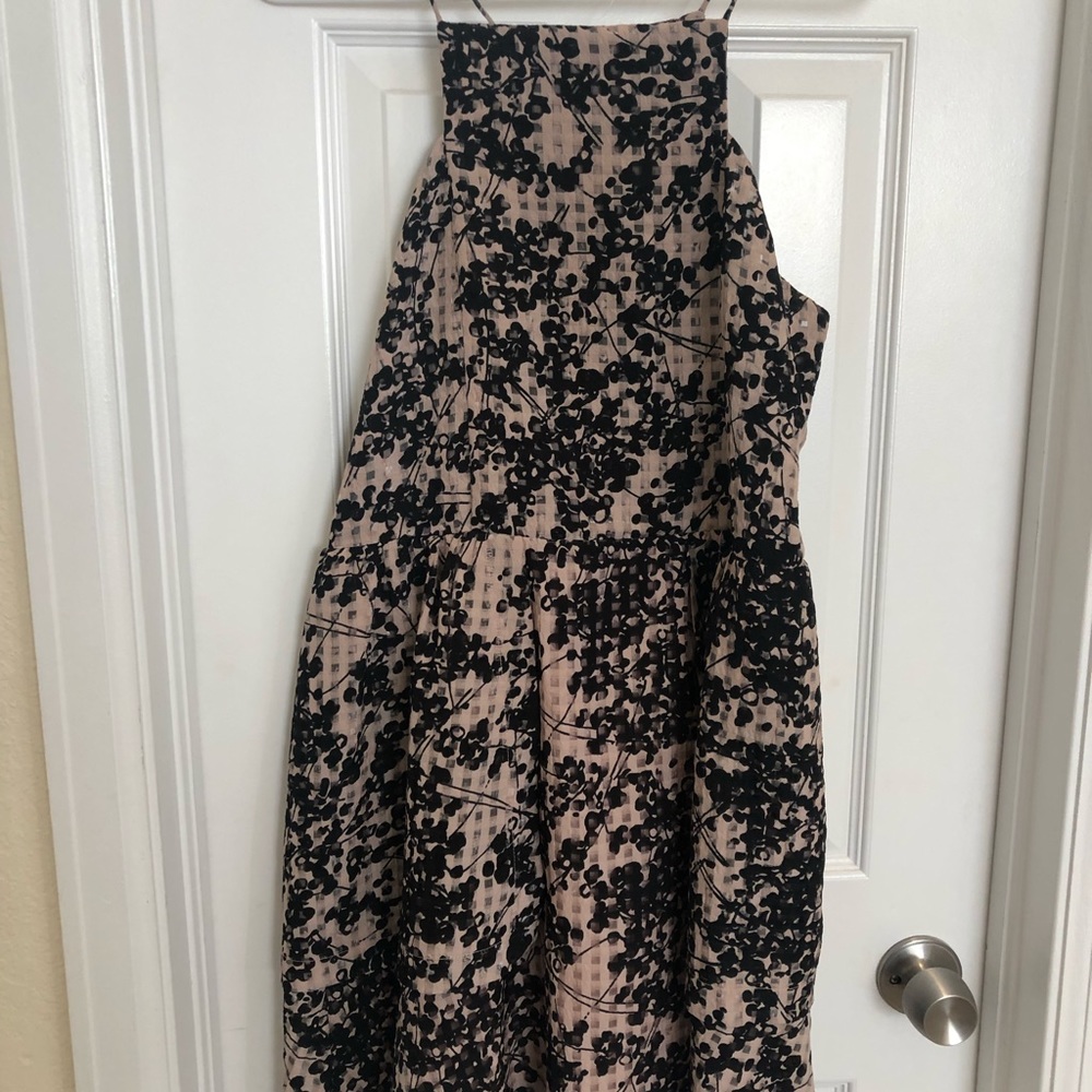 High-Necked Floral-Looking Dress